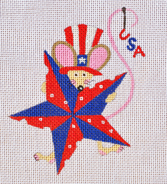 click here to view larger image of Fourth of July Mouse (hand painted canvases)