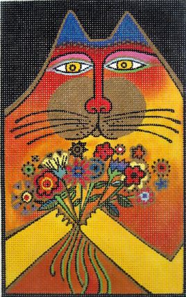 click here to view larger image of Cat with Bouquet (hand painted canvases)