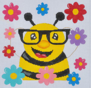 click here to view larger image of Bee with Glasses  (hand painted canvases)