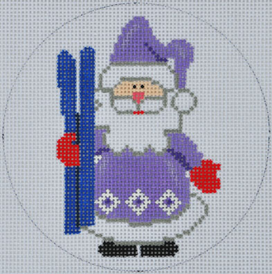 click here to view larger image of Ski Santa (hand painted canvases)