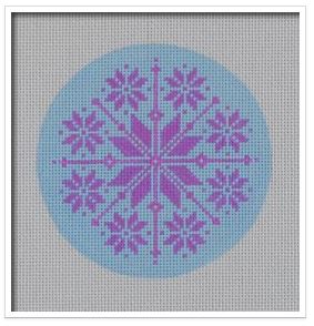 click here to view larger image of Nordic Snowflake Blue/Purple (hand painted canvases)