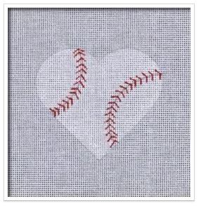 click here to view larger image of Baseball Heart   (printed canvas)