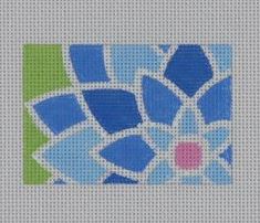 click here to view larger image of Blue Graphic Flower Rectangle (printed canvas)