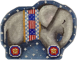 click here to view larger image of Patriotic Elephant (hand painted canvases)