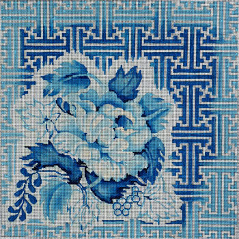 click here to view larger image of Floral Fretwork Chinoiserie (hand painted canvases)