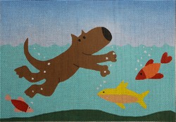 click here to view larger image of Dog Swim (hand painted canvases)