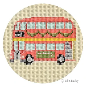 click here to view larger image of Christmas in London - London Bus (hand painted canvases)