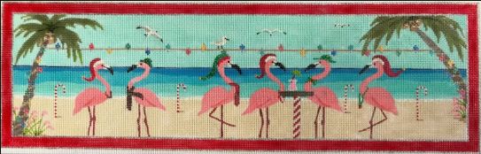 click here to view larger image of Flamingle Christmas (hand painted canvases)