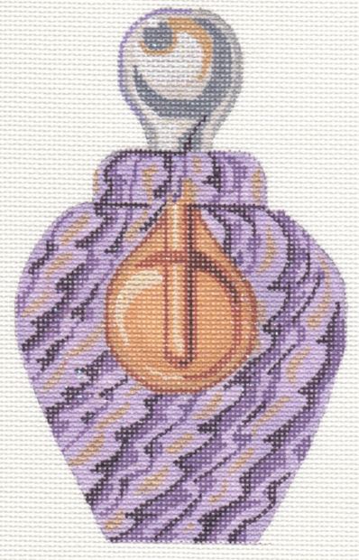 click here to view larger image of Purple Venetian Glass Perfume Bottle (hand painted canvases)