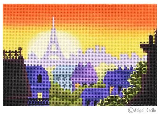 click here to view larger image of Rooftops of Paris Postcard (hand painted canvases)