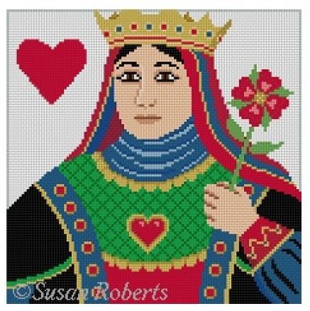 click here to view larger image of Queen of Hearts (hand painted canvases)