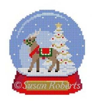 click here to view larger image of Snow Globe Reindeer (hand painted canvases)