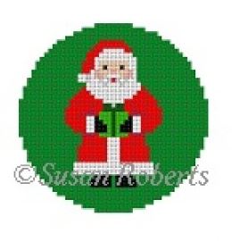 click here to view larger image of Santa w/Present (hand painted canvases)