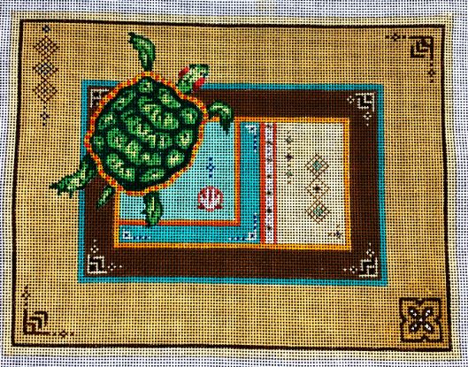 click here to view larger image of Turtle/Sand Border (hand painted canvases)