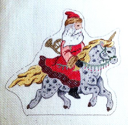 click here to view larger image of Victorian Santa Riding Unicorn (hand painted canvases)