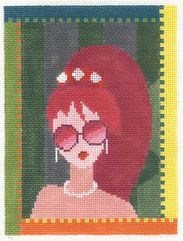 click here to view larger image of Fuchsia Lady w/Stitch Guide (hand painted canvases)