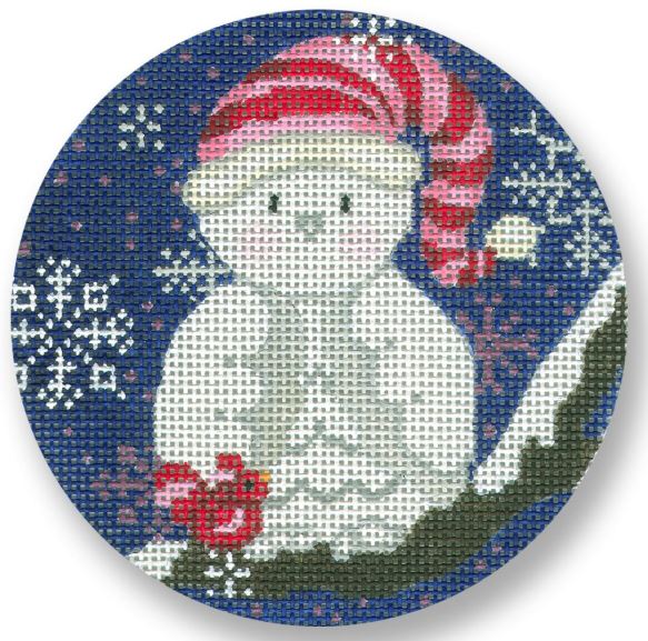 click here to view larger image of Owl Snowman (hand painted canvases)