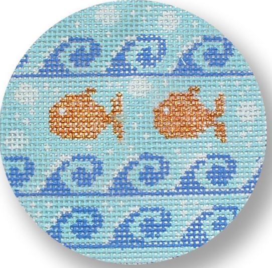 click here to view larger image of Goldfish w/Waves (hand painted canvases)