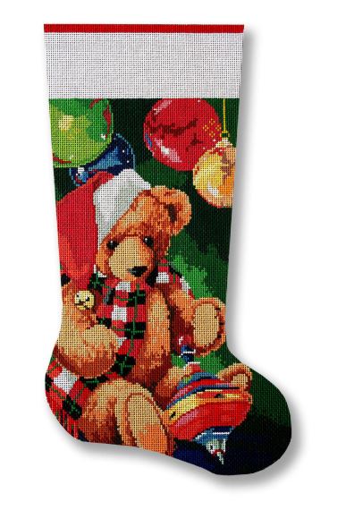 click here to view larger image of Santa Bear Stocking (hand painted canvases)