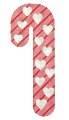 click here to view larger image of Heart Candy Cane (hand painted canvases)