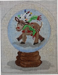 click here to view larger image of Reindeer Snowglobe (hand painted canvases)