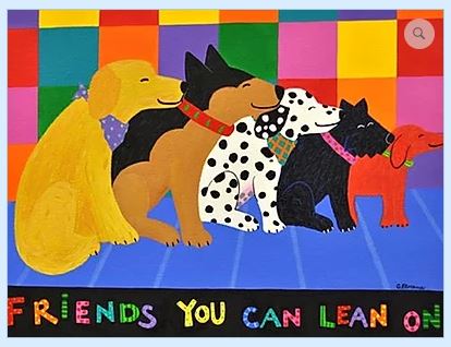 click here to view larger image of Friends You Can Lean On (hand painted canvases)