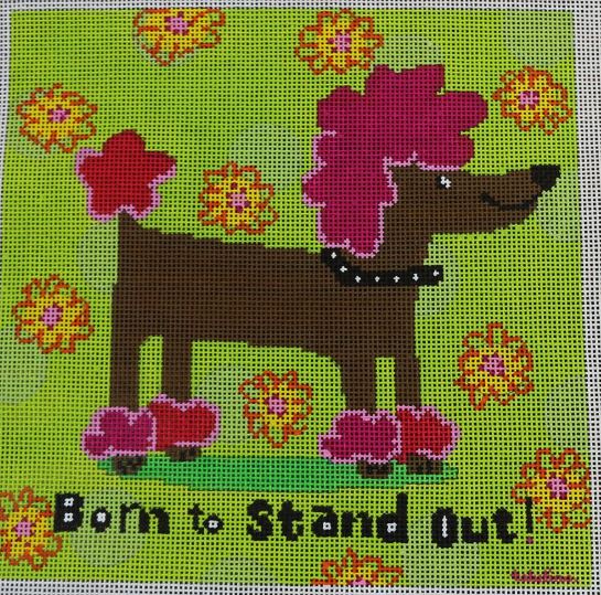 click here to view larger image of Born to Stand Out - Glamour Poodle (hand painted canvases)
