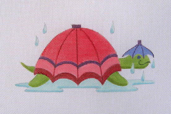click here to view larger image of April - Umbrella Turtle (hand painted canvases)