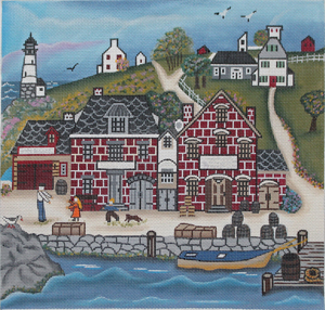 click here to view larger image of New England Dock Yard (hand painted canvases)