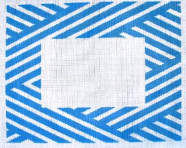 click here to view larger image of Blue and White Stripe Frame (hand painted canvases)