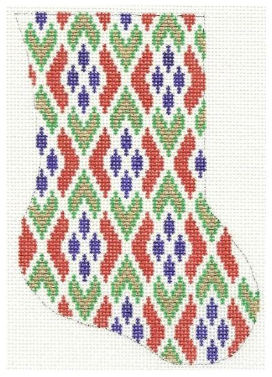 click here to view larger image of Bargello Minisock (hand painted canvases)