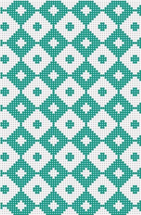 click here to view larger image of Teal Checkers  (hand painted canvases)
