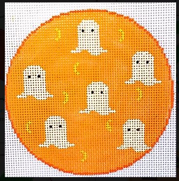 click here to view larger image of Ghosts and Moons Coaster/Ornament (hand painted canvases)
