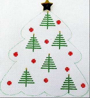 click here to view larger image of Mini Trees Christmas Tree (hand painted canvases)