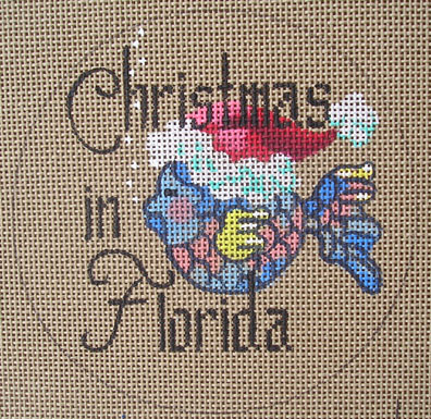 click here to view larger image of Christmas in Florida - Fish (hand painted canvases)