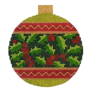 click here to view larger image of Holiday Baubles - Holly (hand painted canvases)