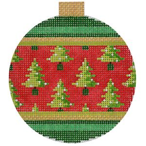 click here to view larger image of Holiday Baubles - Christmas Trees (hand painted canvases)