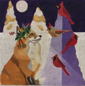 click here to view larger image of Fox and Cardinals (hand painted canvases)