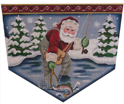 click here to view larger image of Fly Fishing Santa (hand painted canvases)