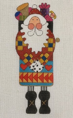 click here to view larger image of Quirky Quilter Santa (hand painted canvases)