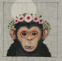 click here to view larger image of Monkey w/Floral Crown (hand painted canvases)