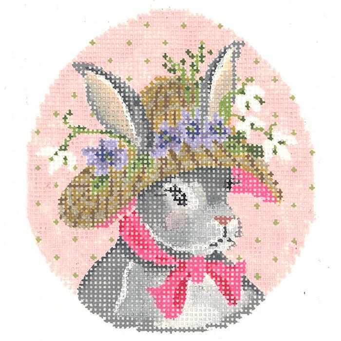 click here to view larger image of Miss Snowdrop Violet Bunny Egg (hand painted canvases)