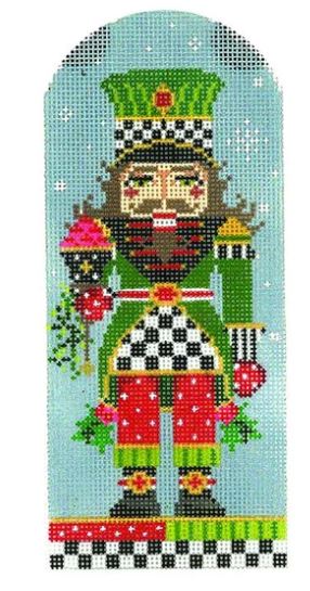click here to view larger image of Checks and Dots Nutcracker (hand painted canvases)