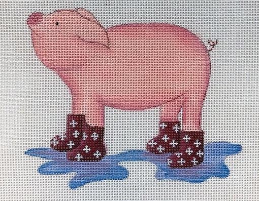 click here to view larger image of Pig in Boots (hand painted canvases)