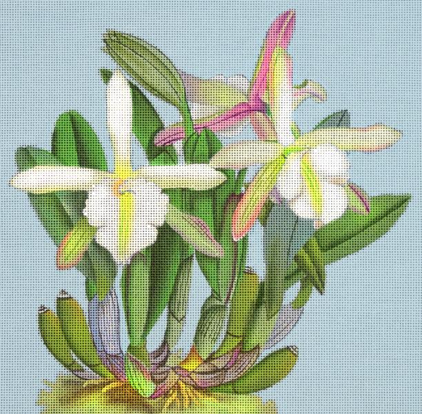 click here to view larger image of White Orchid (hand painted canvases)