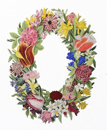 click here to view larger image of Flower Wreath (hand painted canvases)