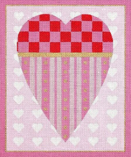 click here to view larger image of Checkerboard  Heart (hand painted canvases)