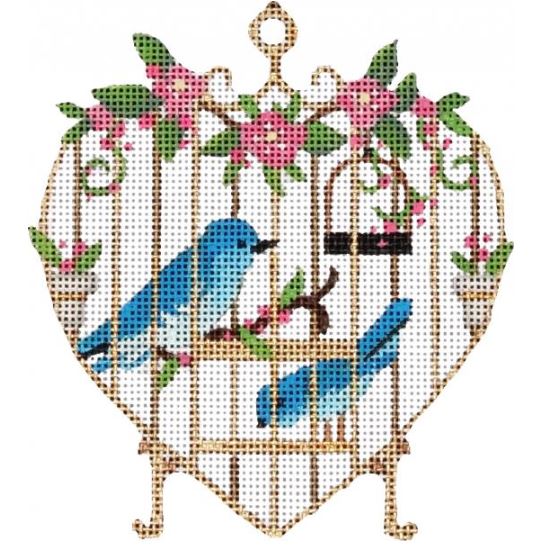 click here to view larger image of Birdcage Heart (hand painted canvases)