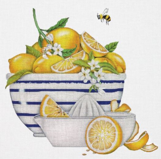 click here to view larger image of Lemon Bowl (hand painted canvases)