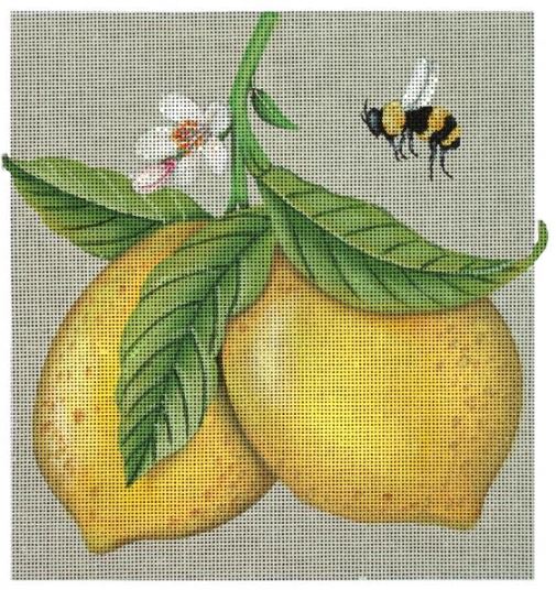 click here to view larger image of Lemon w/Bees (hand painted canvases)